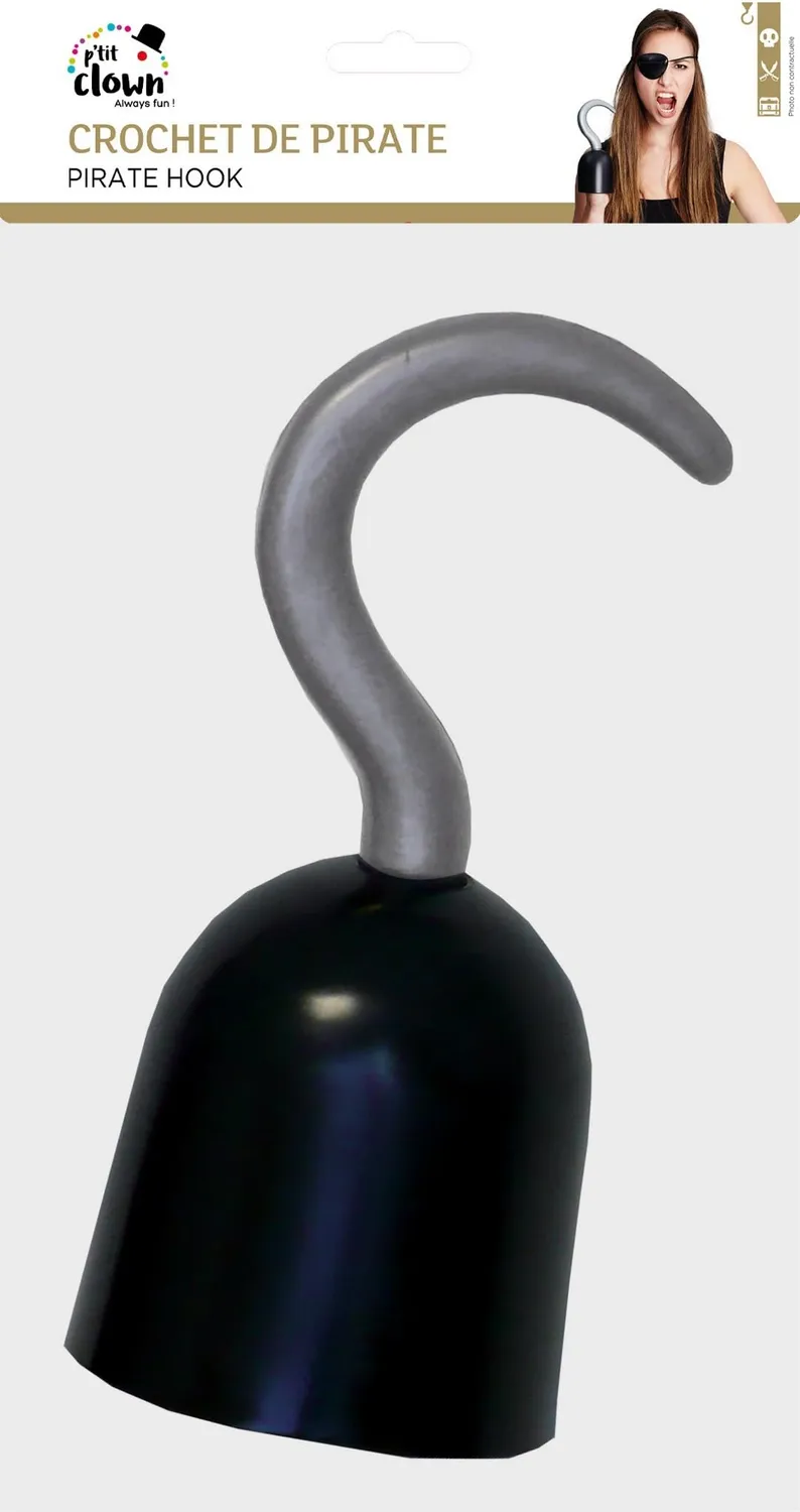 P'tit Clown Gancio pirata accessorio nero adulto