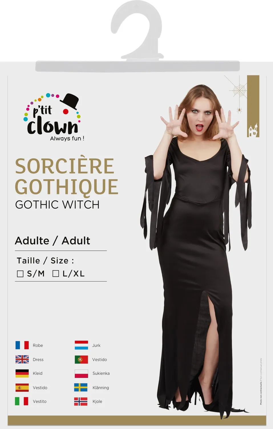 P'tit Clown Re22154 costume strega gotica L/XL Halloween