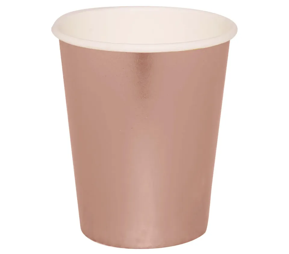 Guirca bicchieri usa e getta rose gold 240 ml 6 pezzi