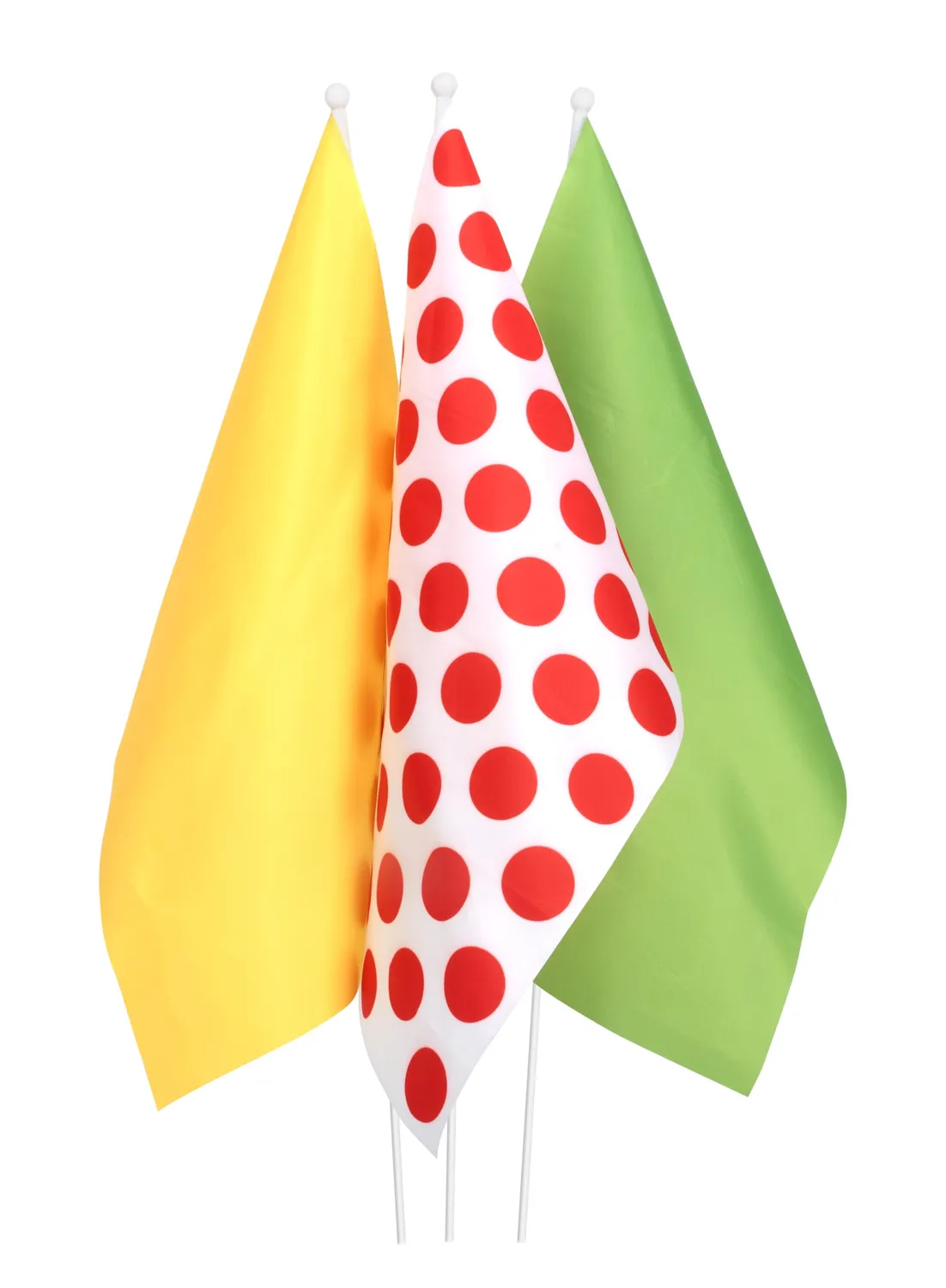 P'tit Clown Bandiere 30x40 cm Pois 3 Pezzi Verde Giallo
