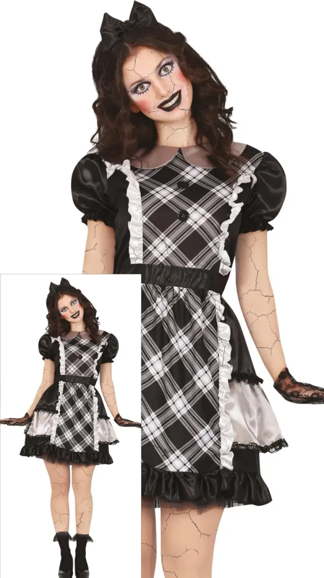 Fiestas Guirca Bambola Porcellana costume donna taglia S horror