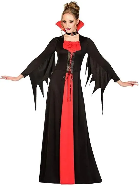 Smiffys Classic Vampire costume donna 12-14 nero rosso