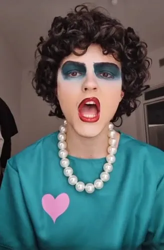 Smiffys Rocky Horror Parrucca Frank N Furter Nera Riccia