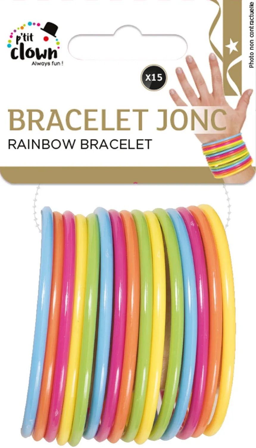 P'tit Clown 17538 Bracciali Plastica Multicolore 15 Pezzi