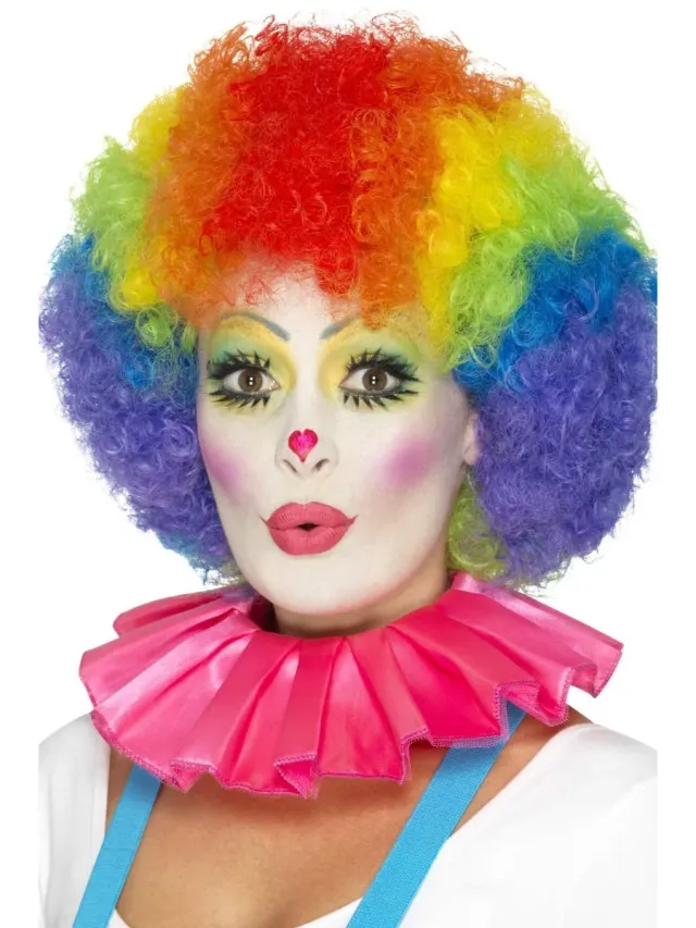 Smiffys collaretto clown rosa accessorio adulto pagliaccio