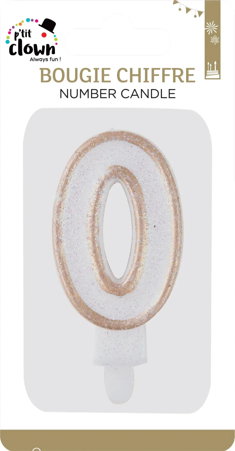 P'tit Clown 21190 candela numero 0 oro glitter