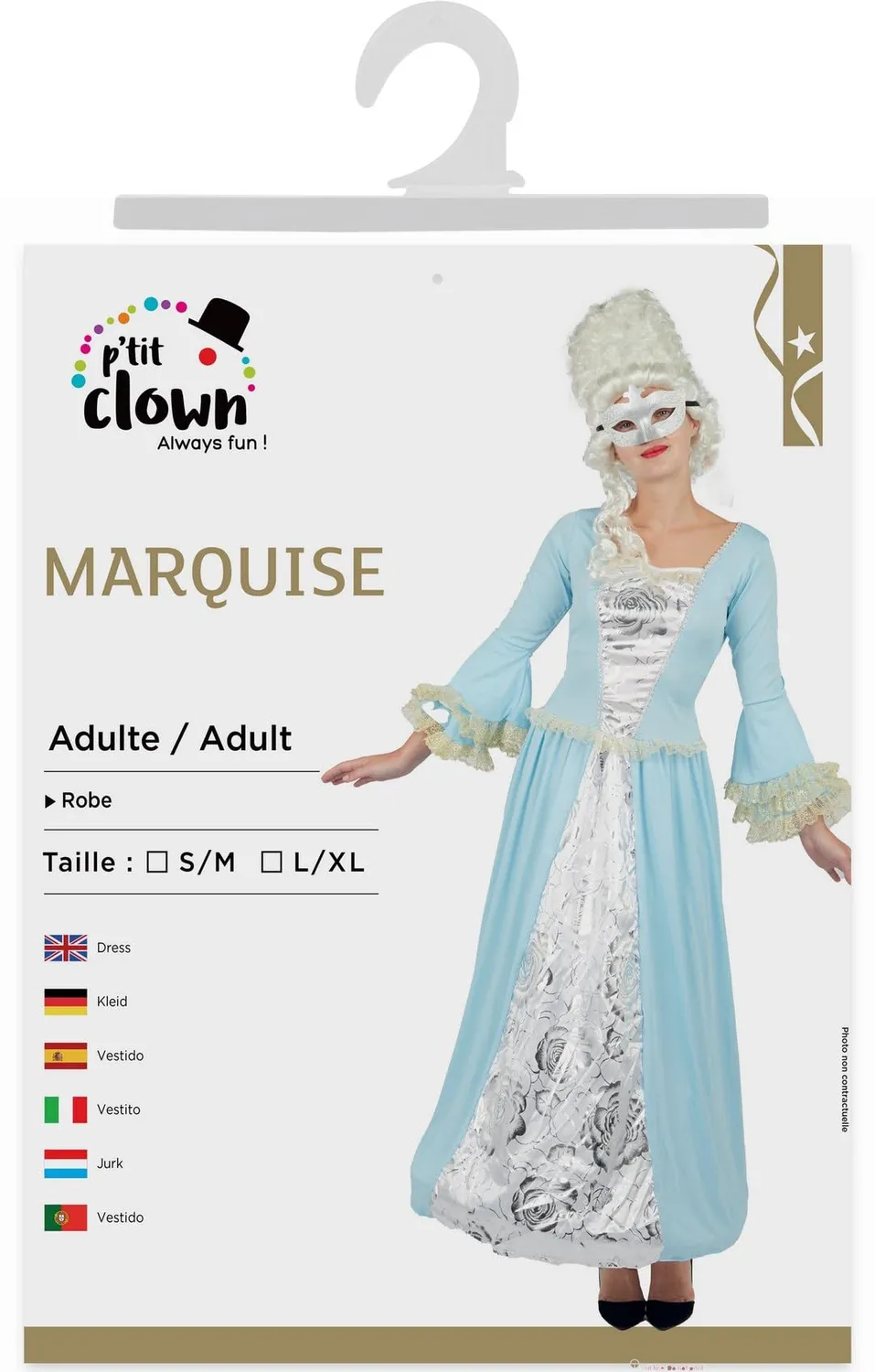 P'tit Clown Marchesa costume donna blu L-XL barocco