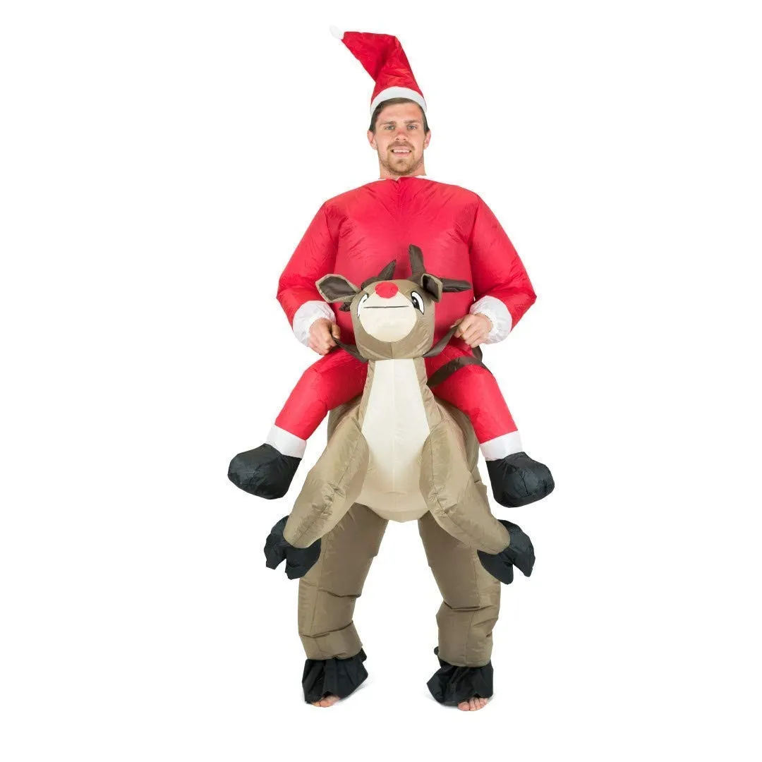 Bodysocks Babbo Natale costume gonfiabile renna unico