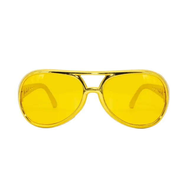 P'tit Clown occhiali Elvis rock oro adulto in plastica