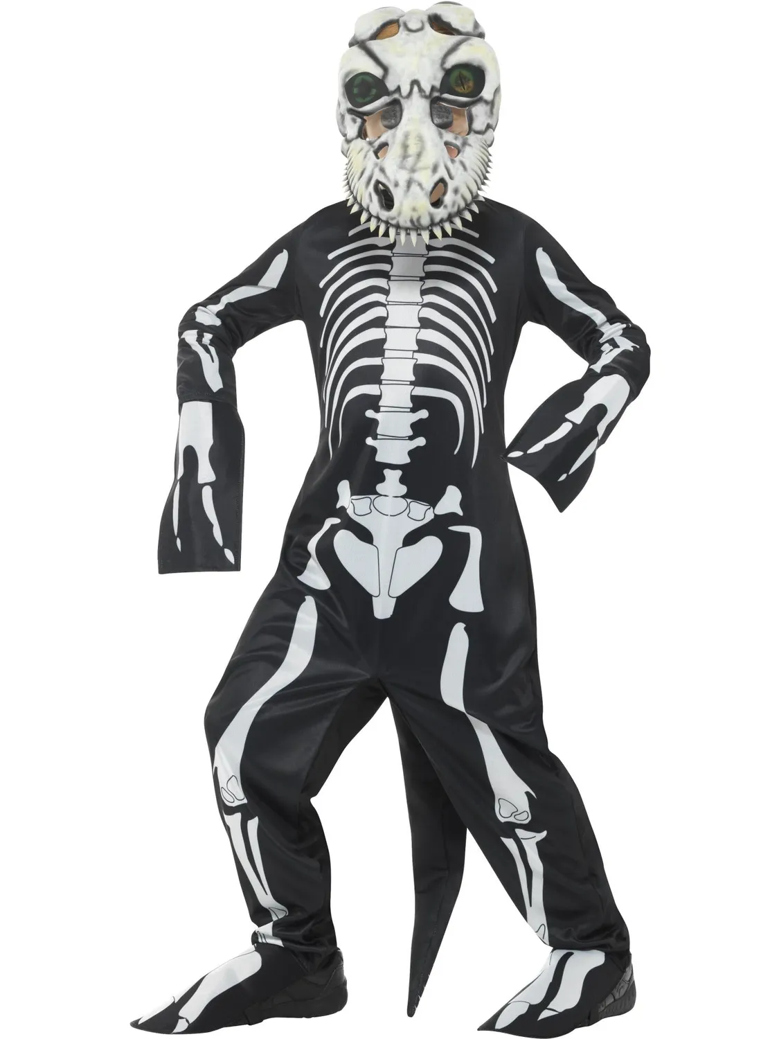 Smiffys T-Rex Skeleton costume bambino S 4-6 anni con maschera 3D