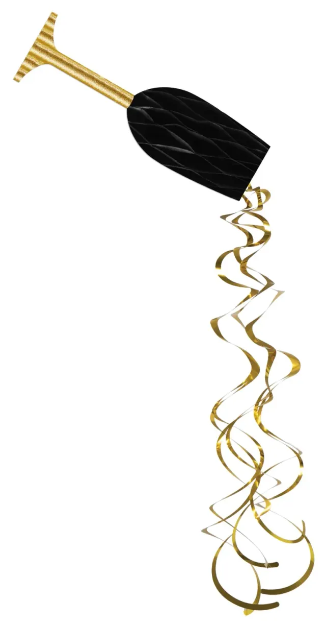 P'tit Clown re22846 tazza champagne decorazione oro nero