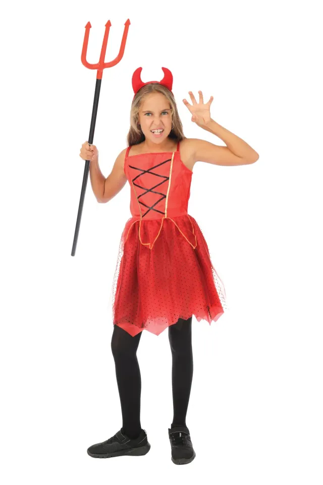 P'tit Clown Diablesse Costume Bambina Rosso Diavoletta