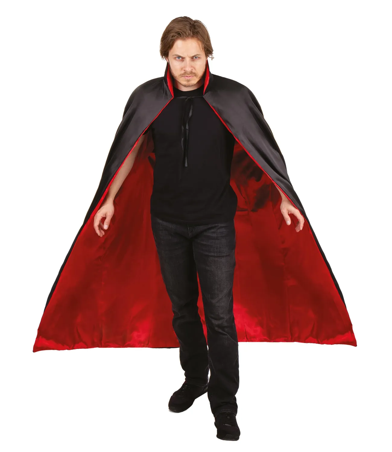 P'tit Clown 16206 Mantella Raso Nero-Rosso 140cm Reversibile