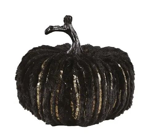 P'tit Clown re23013 zucca velluto decorazione nero oro 22 cm
