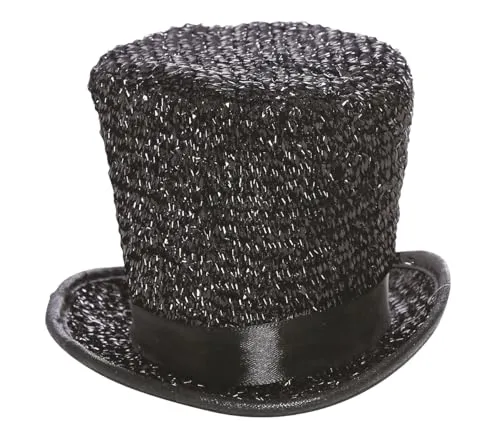 Fiestas Guirca Mini Cilindro cappello nero glitter adulto