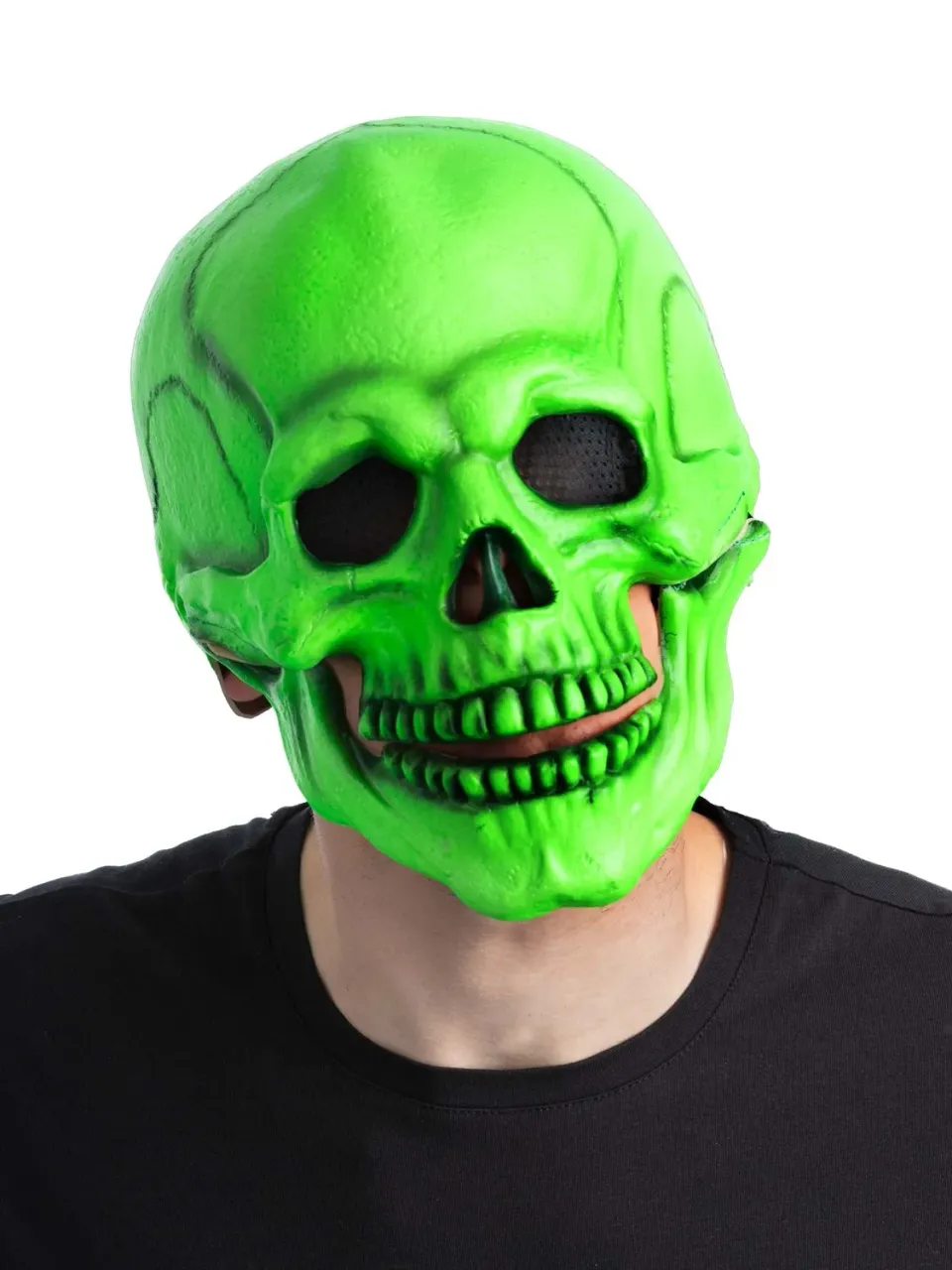 Smiffys Green UV Blacklight Skeleton maschera lattice verde UV