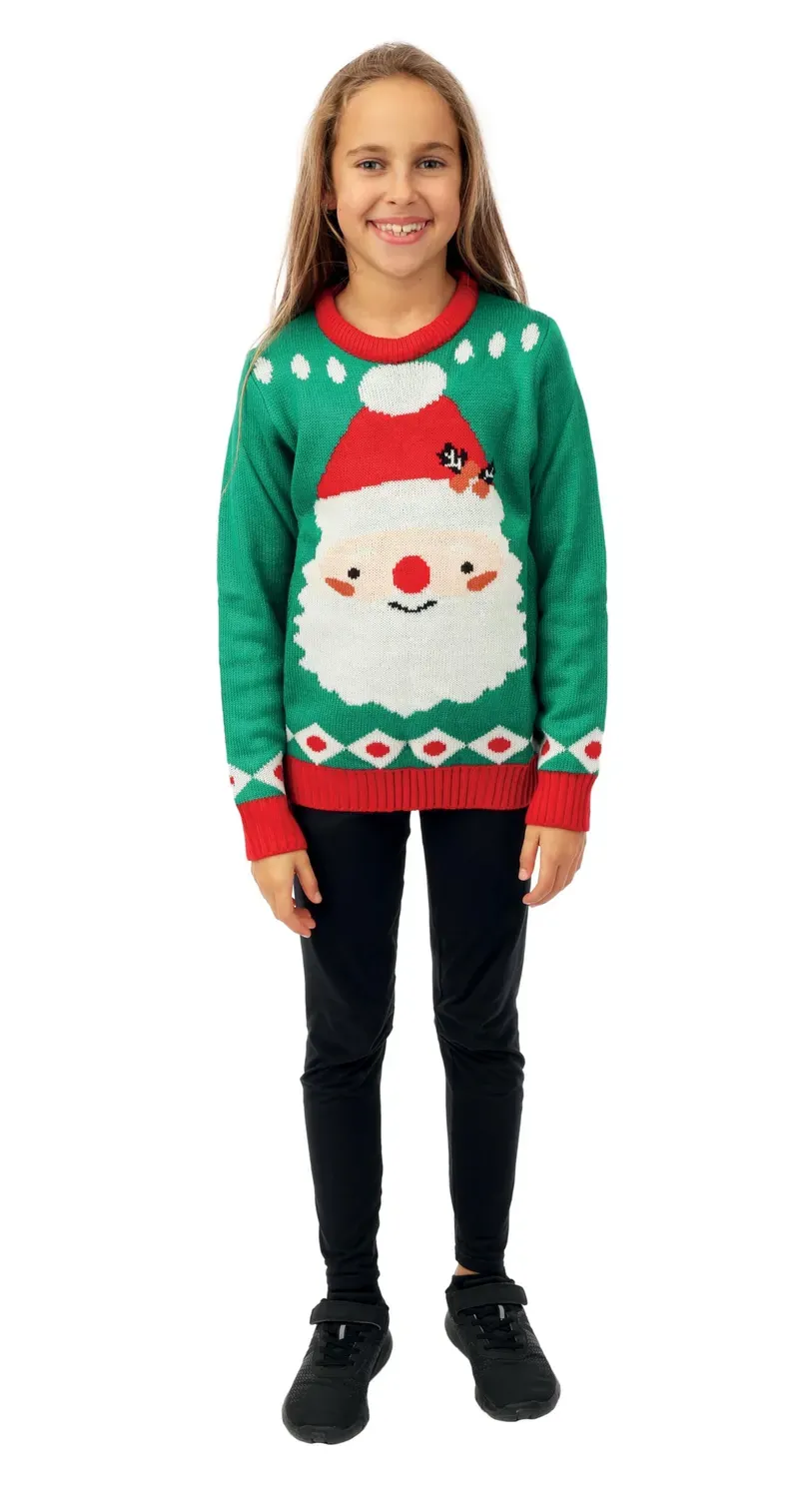 P'tit Clown Re48138 maglione natalizio bambini Babbo Natale 10/12