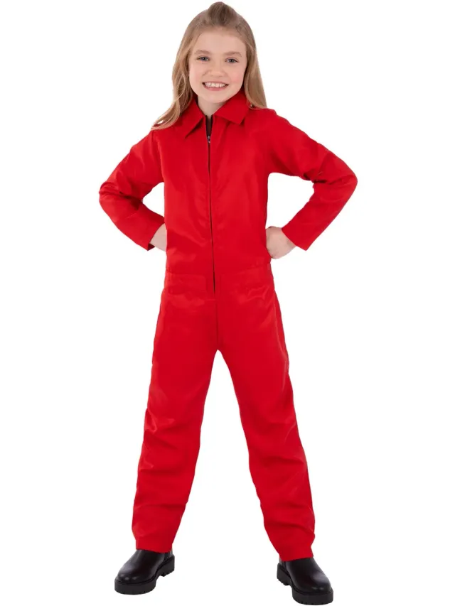 Smiffys Boiler Suit costume tuta rossa bambino 4-14 anni