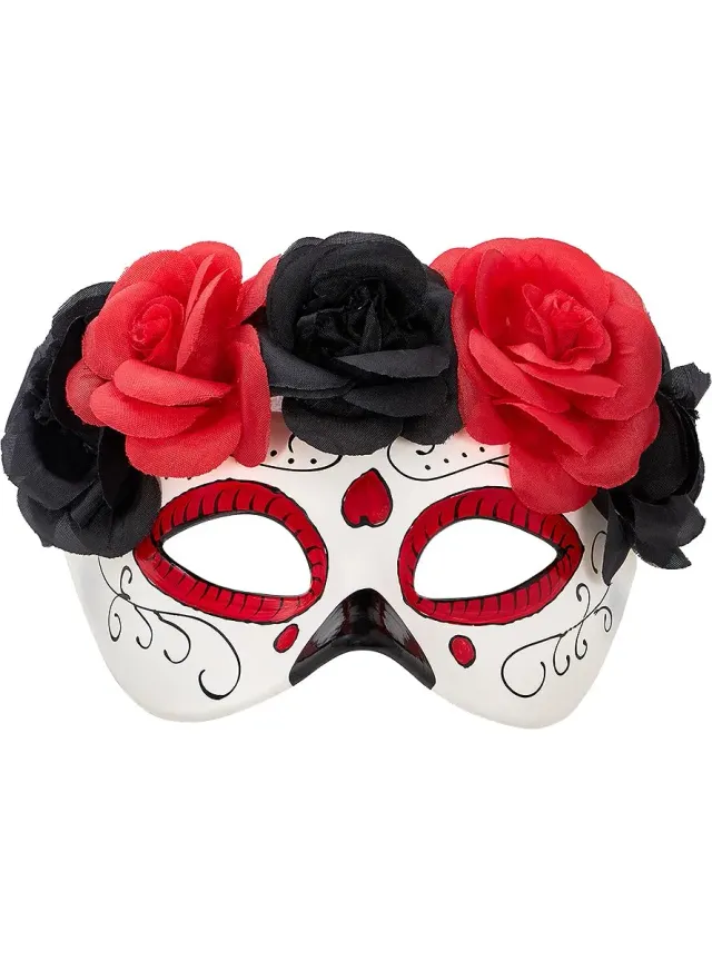 Funidelia Catrina Deluxe maschera donna bianca teschio
