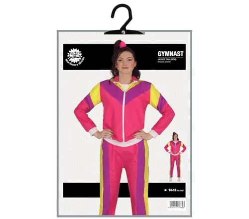 Guirca costume ginnasta anni 80 rosa adolescente
