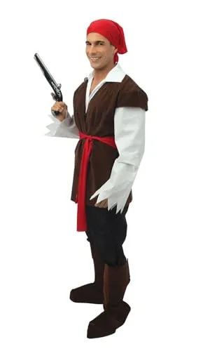 P'tit Clown Costume Pirata Uomo L-XL Multicolore 6 Pezzi