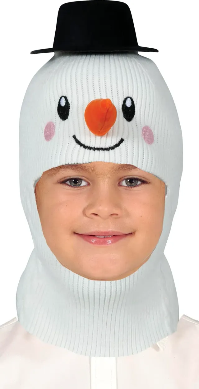 Fiestas Guirca cappuccio pupazzo di neve bianco nero costume
