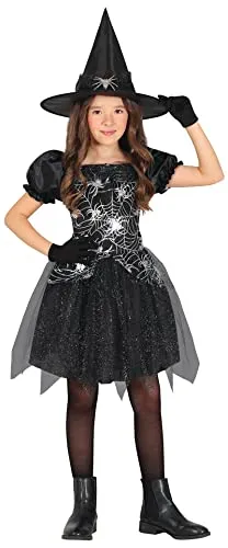 Fiestas Guirca Costume Strega Bambina Nero Argento 3-4 Anni
