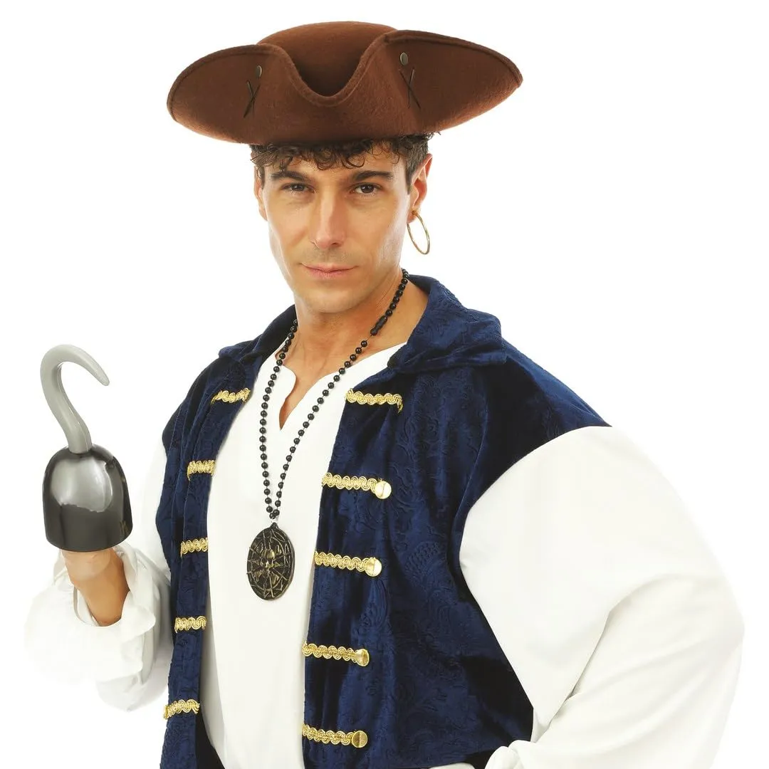 P'tit Clown Gancio pirata accessorio nero adulto