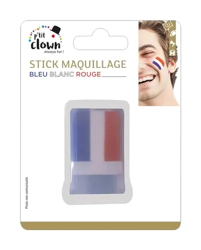 P'tit Clown 61002 stick trucco tricolore Francia blu bianco rosso