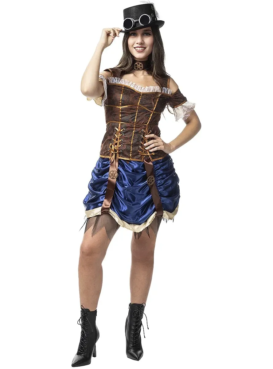 Funidelia Steampunk costume donna corto porpora