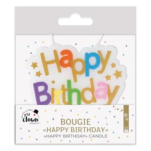 P'tit Clown 23963 candela Happy Birthday multicolore