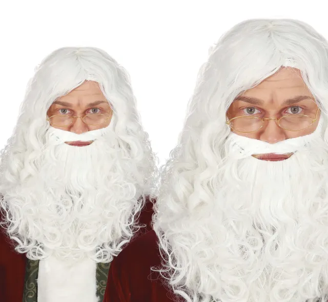 Fiestas Guirca Babbo Natale parrucca barba bianca Natale