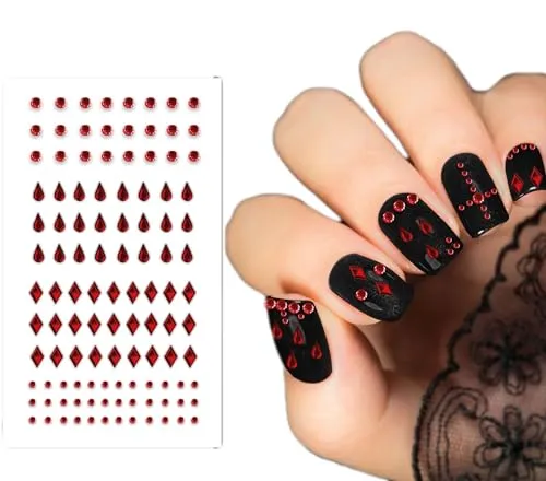 Guirca sticker unghie 6x9 cm argento rosso halloween