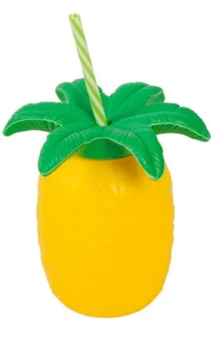 Fiestas Guirca Bicchiere Ananas Hawaiano con Cannuccia