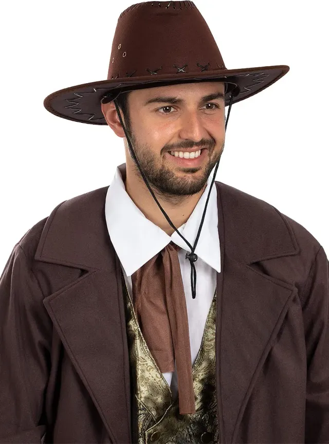Funidelia Cowboy Cappello Adulto Marrone Western