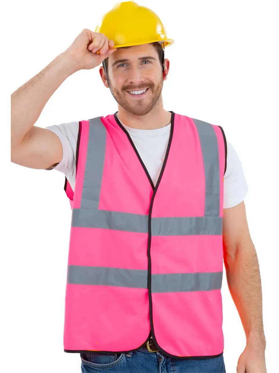 Smiffys Pink gilet alta visibilità rosa