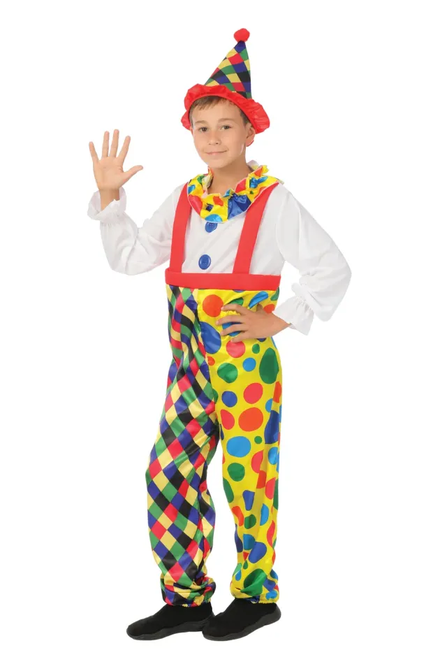 P'tit Clown Clown costume bambino 10-12 anni con cappello
