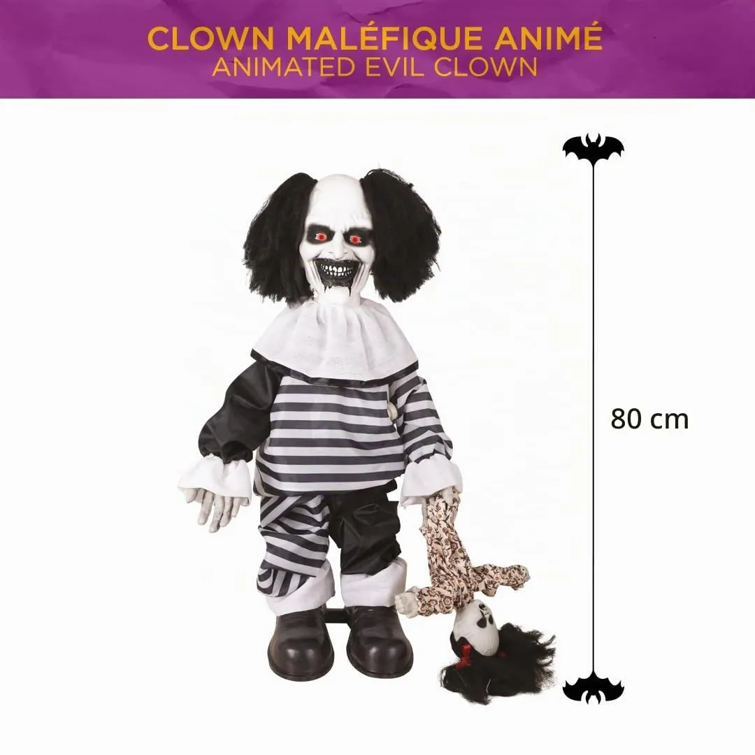P'tit Clown Clown Malefico Animatronic 80 cm Nero Bianco