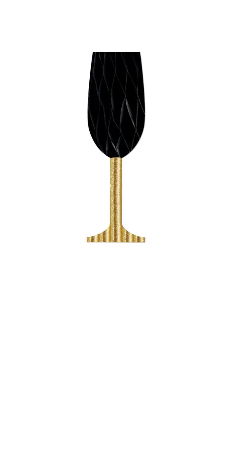 P'tit Clown re22846 tazza champagne decorazione oro nero