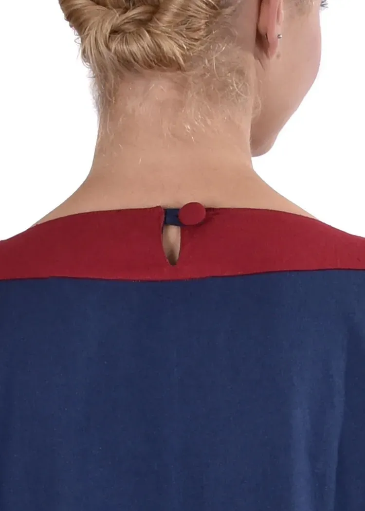 La Bottega di Merlino Abito Gudrun vestito cotone blu rosso