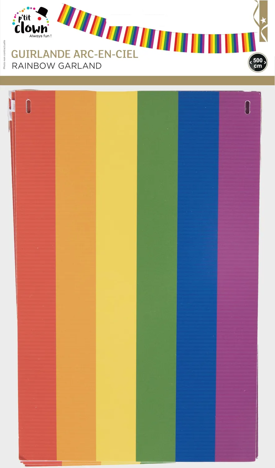 P'tit Clown 23255 Ghirlanda Arcobaleno 5 m Cartone