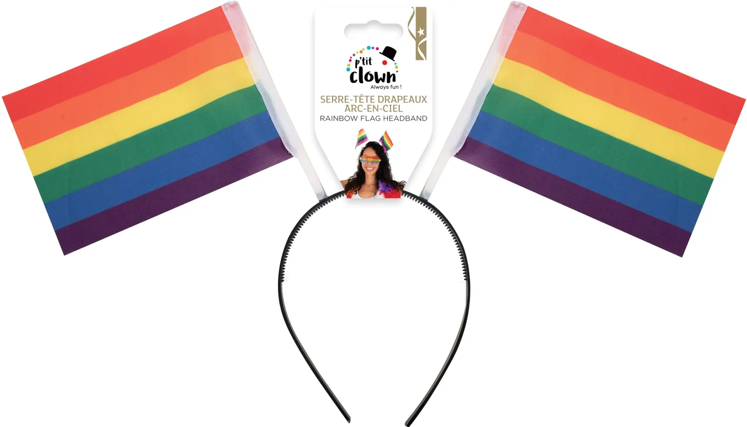 P'tit Clown re62813 cerchietto bandiere arcobaleno adulto