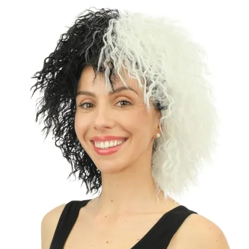 P'tit Clown Parrucca Cruella Nero Bianco Taglia Unica 30720