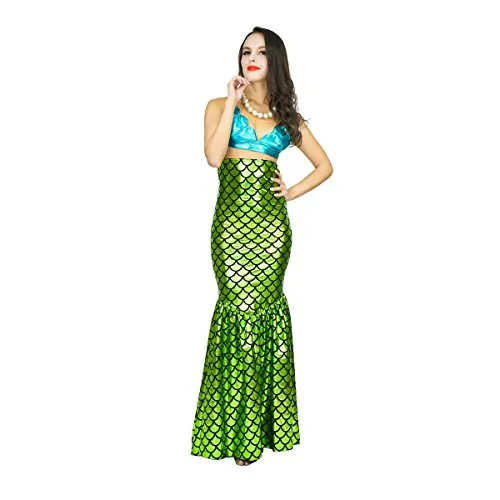 Sea Hare Sirena Costume Donna Gonna Squame Top