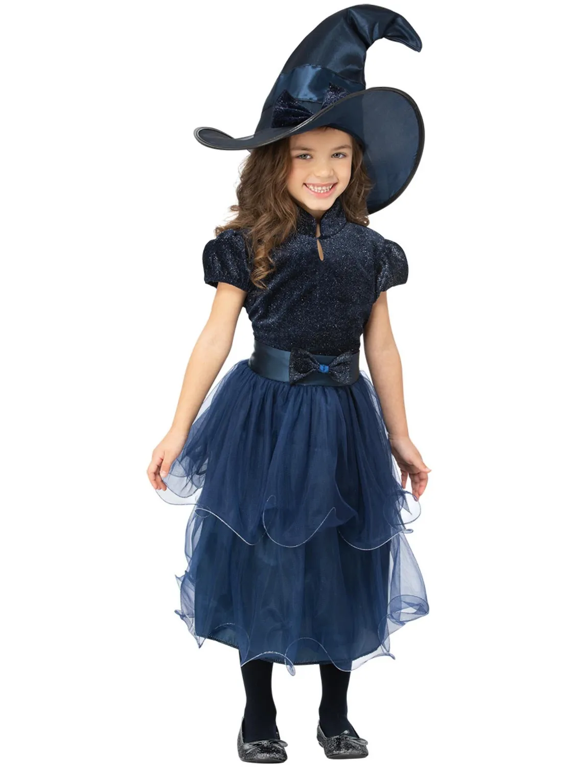 Smiffys Deluxe Midnight Witch costume strega blu 4-12 anni