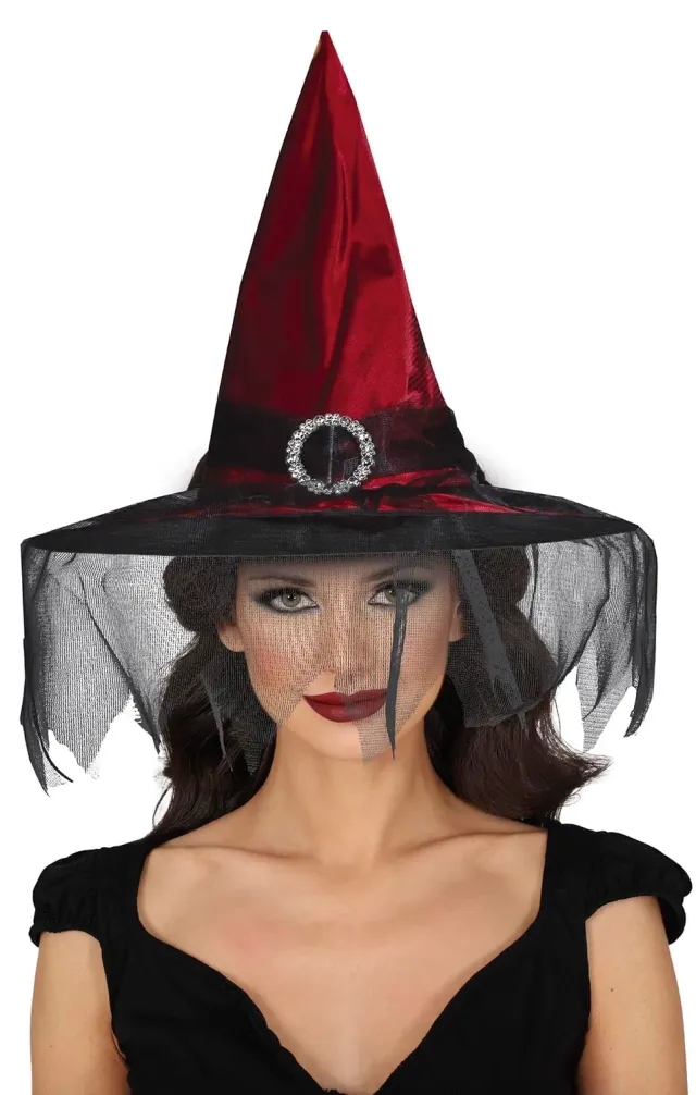 Guirca Cappello Feltro Bandito Nero Rosso Taglia Unica