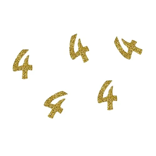 P'tit Clown Coriandoli glitter oro numero 4 da 50 pezzi
