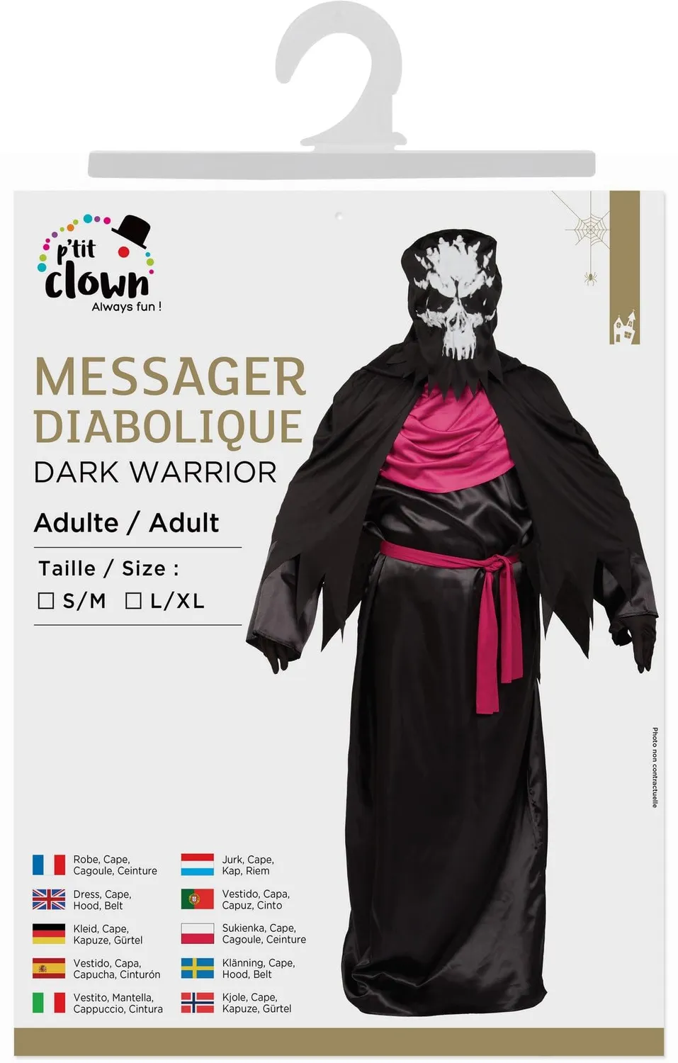 P'tit Clown Messaggero Diabolico costume adulto