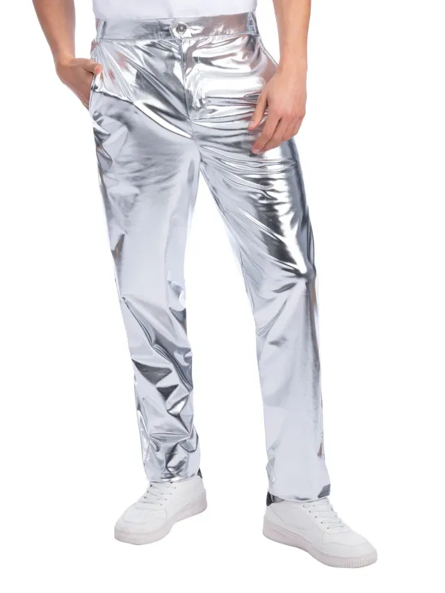 Smiffys Sterling Silver pantaloni argento taglia M