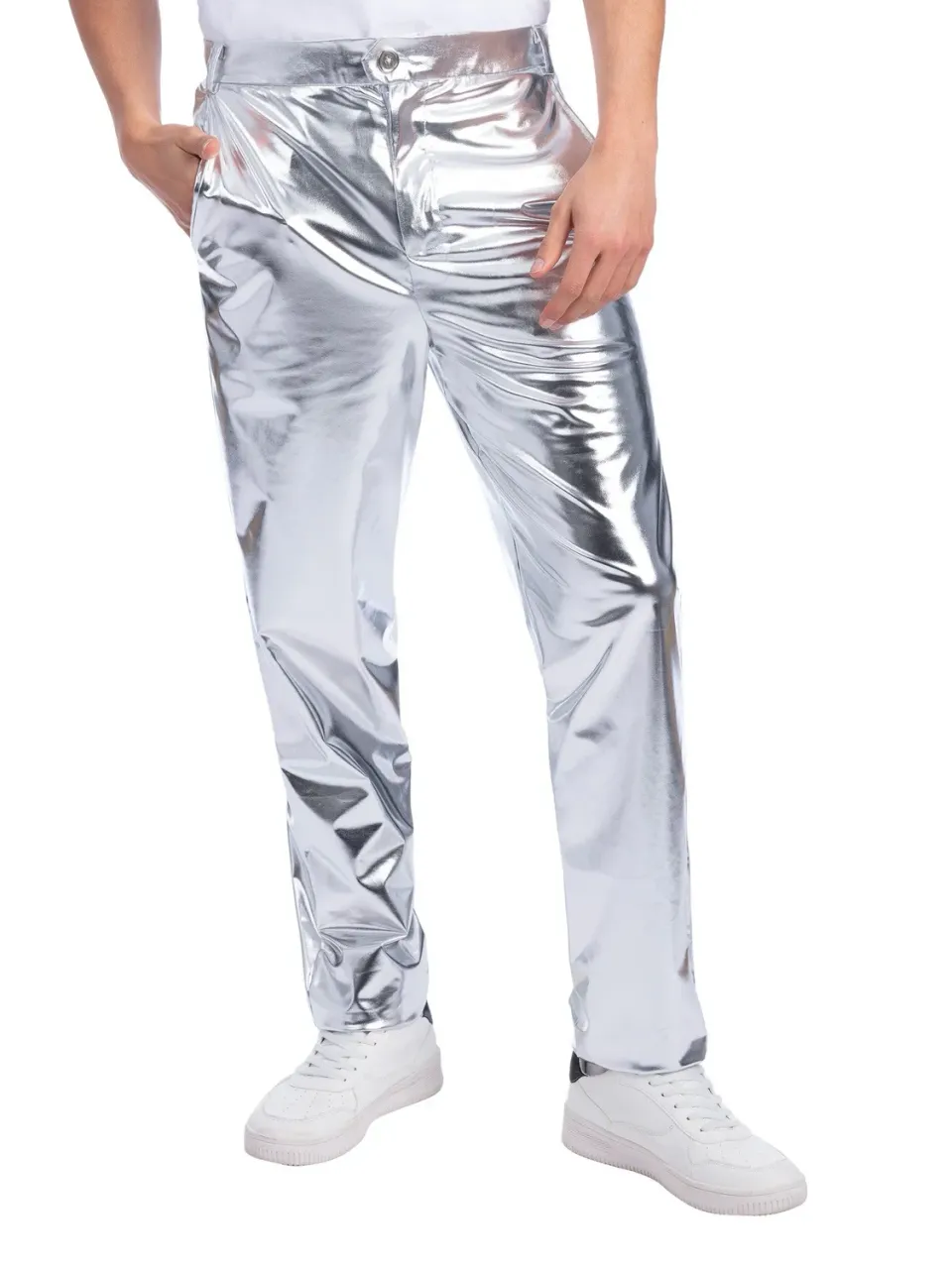 Smiffys Sterling Silver pantaloni argento taglia M